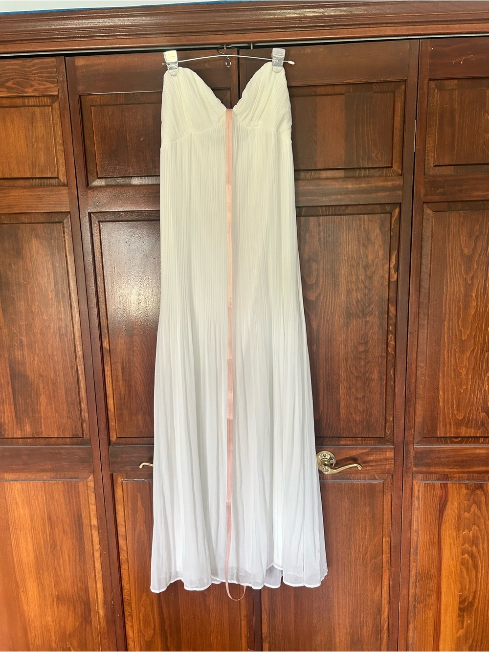 White Pleated Maxi Dress